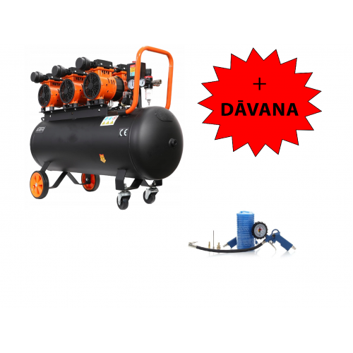 Bez eļļas kompresors 100 l, 8 bar, 230 V, 580 l/min no Kraft&Dele (KD1394) 