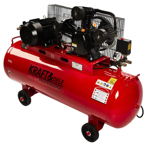 Eļļas kompresors 200l 3 cilindri Kraft&Dele + separators (KD1474)