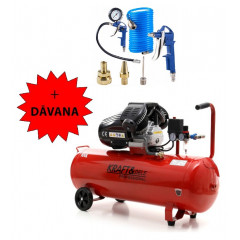 Eļļas kompresors 100L 2 virzuļi + digitāla gaisa pistole Kraft&Dele (KD1480)