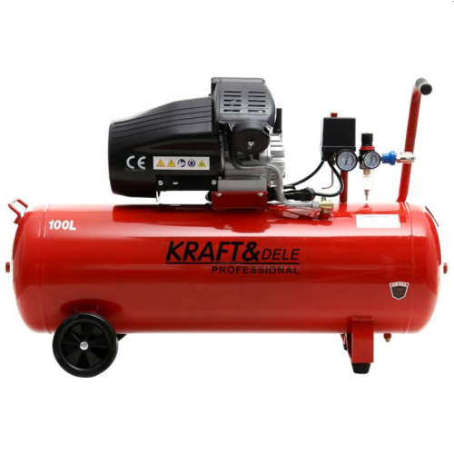 Eļļas kompresors 100L 2 virzuļi Kraft&Dele (KD1480)