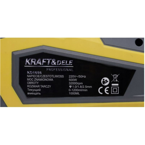 Krāsas smidzināšanas pistole 1000 ml 500W Kraft&dele (KD1656)