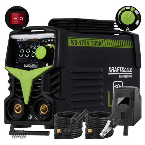 Invertora metināšanas iekārta 330A LCD/MMA/IGBT/TIG 230V/50Hz no Kraft&Dele (KD1784)