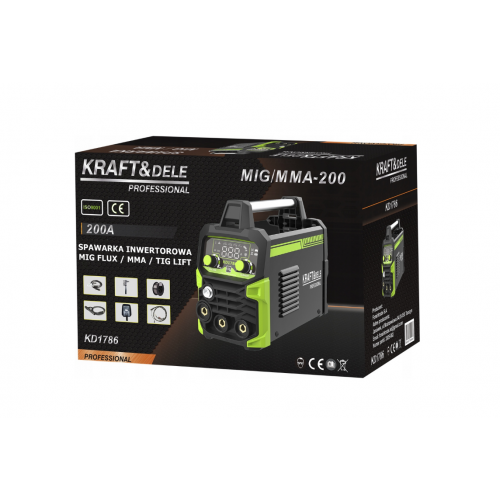 Invertora metināšanas iekārta 200A MIG FLUX MMA TIG LIFT no KRAFT&DELE (KD1786)