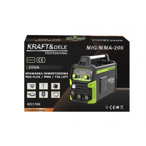 Invertora metināšanas iekārta 200A MIG FLUX MMA TIG LIFT no KRAFT&DELE (KD1786)