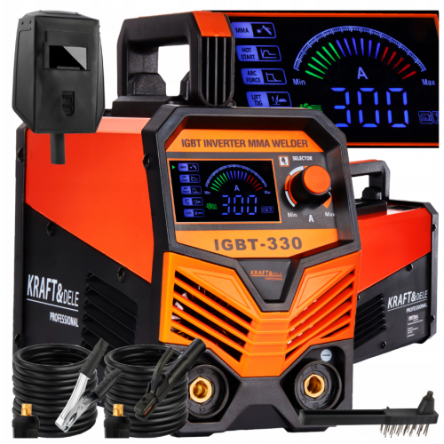 Invertora metināšanas iekārta MMA, IGBT, LIFT-TIG, LCD 330A no Kraft&dele (KD1878) 