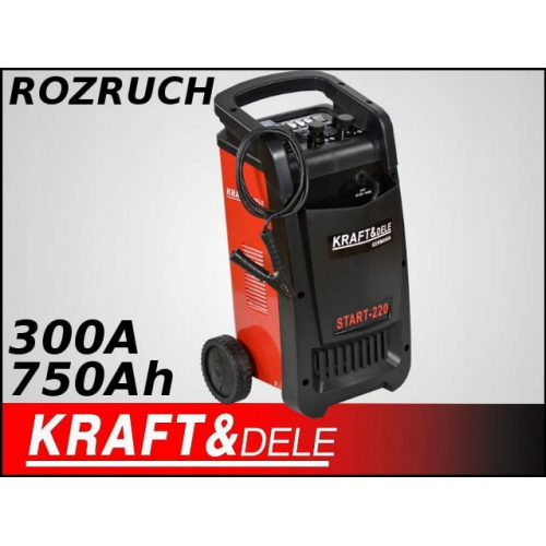 Akumulatora lādētājs ar startu 300A 12/24V 50/65A PALAIŠANAS FUNKCIJA 20Ah-750Ah JAUDĪGS Kraft&dele (KD1903)