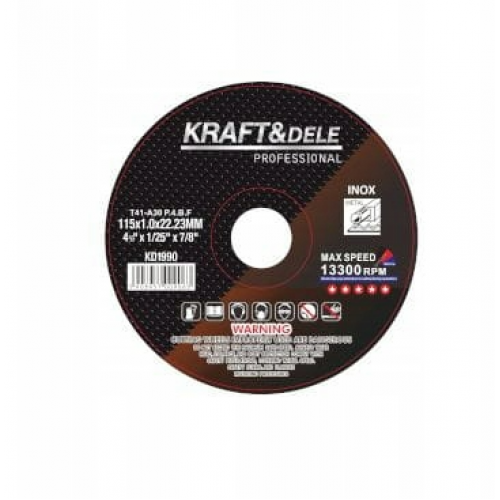 Metāla griešanas disks 115x1,2x22,23mm Kraft&dele (KD1991)