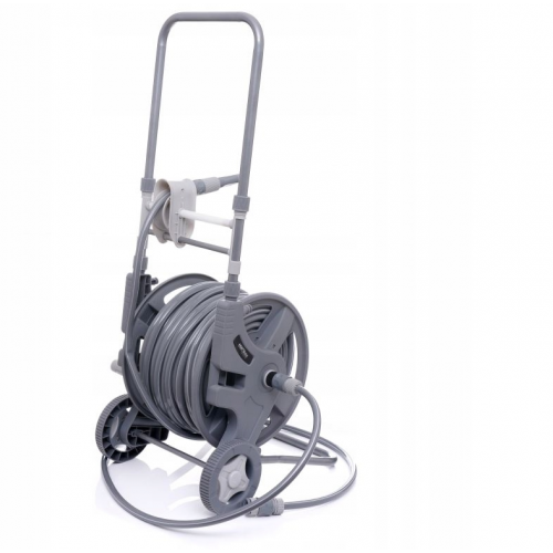 Садовый шланг на тележке, подставка, катушка, садовый шланг 1/2" 45+2 м, распылитель от Kraft&Dele (KD2078)