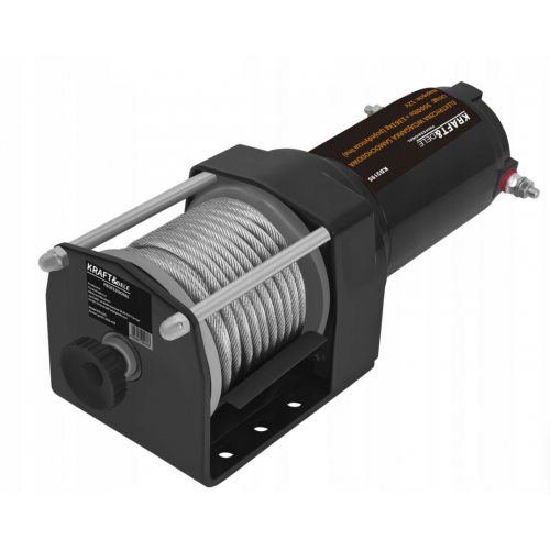Elektriskās automašīnas vinča 1500 W 1361 kg 12 V, āķis, trose, tērauds no Kraft & Dele (KD2195)