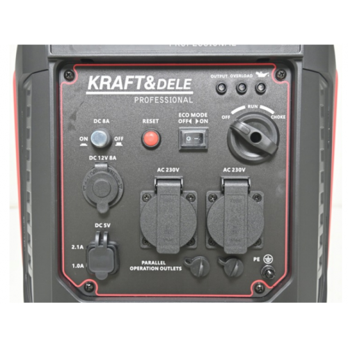 Invertora ģenerators 3,7 kW 230 V mājām, kempingam, darbnīcām + USB no Kraft&dele (KD3163)