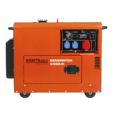 Ģenerators 230V/400V 7kW 16ZS dīzeļdegviela + ATS 3 fāžu strāvas ģenerators no Kraft&Dele (KD3242)