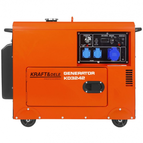 Ģenerators 230V 7kW 10ZS dīzeļdegviela + ATS vien fāžu strāvas ģenerators no Kraft&Dele (KD3242)