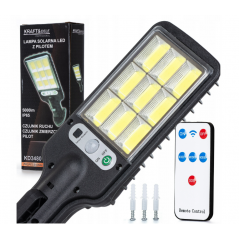 Saules dārza lampa ar kustības un krēslas sensoru, iela + tālvadības pults LED 290 W 5000 lm Kraft&dele (KD3480)