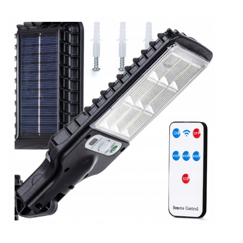 Saules dārza lampa ar kustības un krēslas sensoru, iela + tālvadības pults LED 290 W 5000 lm Kraft&dele (KD3480)
