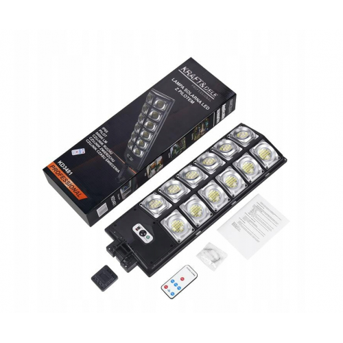 LED saules enerģijas ielas lampa ar tālvadības pulti 1700W 80000lm Kraft&dele (KD3481)