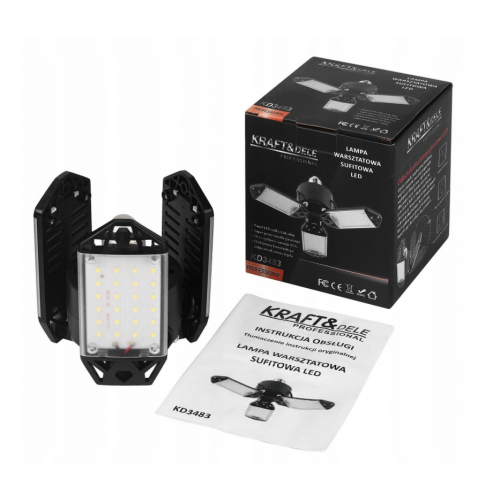LED darbnīcas griestu lampa, salokama, 80W, 8500LM Kraft&dele (KD3483)