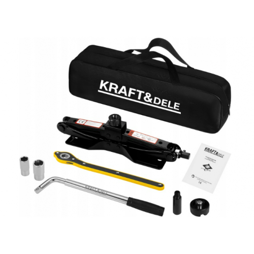 Trapecveida domkrats 2T 135-445mm + riteņu atslēga no Kraft&dele (KD3527)