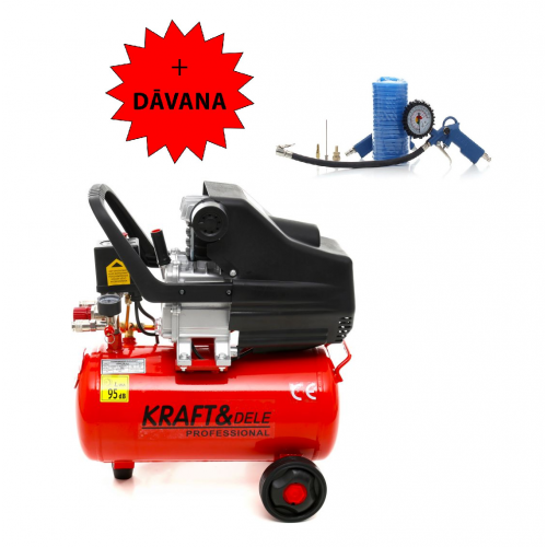 Gaisa kompresors 24L, 230V no Kraft&dele + dāvana (KD400 + KD412)