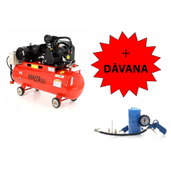 Eļļas kompresors 100l 8 bāri 5,6 ZS 3 virzuļi 400V separators  no Kraft&Dele (KD405)