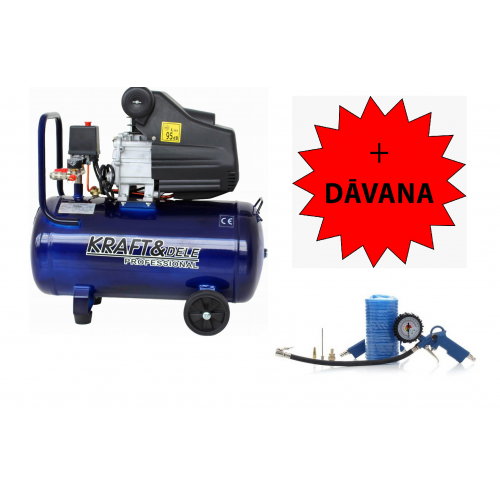 Eļļas kompresors gaisa kompresors 50l 230v 2.8kw/3.8km 8bar 2880rpm (KD4051) 