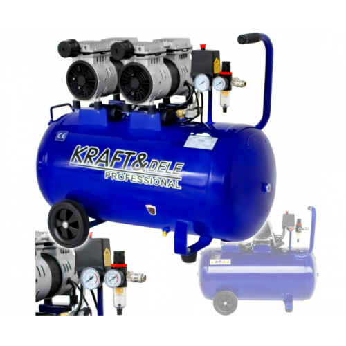 Bezeļļas gaisa kompresors 100L 2x1500W 582L/min 8 BAR + digitāla gaisa pistole Kraft&dele (KD4053)