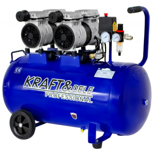 Bezeļļas gaisa kompresors 100L 2x1500W 582L/min 8 BAR Kraft&dele (KD4053)
