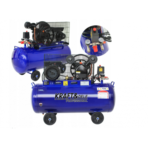 Масляный компрессор 2-х поршневой 230 В 3 кВт 4,2 л.с. бак 100л  (KD4054)