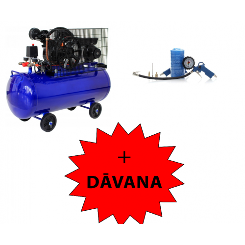 Масляный компрессор 2-х поршневой 230 В 3 кВт 4,2 л.с. бак 100л  (KD4054)