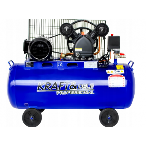 Eļļas kompresors, gaisa kompresors 100L 3.4kW 400V trīsfāžu no Kraft&Dele (KD4055)