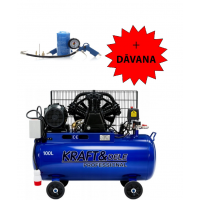 Eļļas kompresors 100L 4100W 650L/min 400V/50Hz + digitāla gaisa pistole Kraft&dele (KD4056)