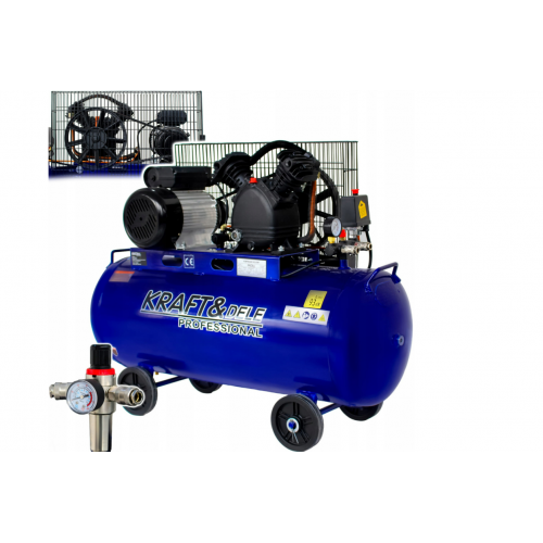 Eļļas kompresors, divu virzuļu, 100 l, 2800 W, 220/230 V, 8 bāri. no Kraft&Dele (KD4058)