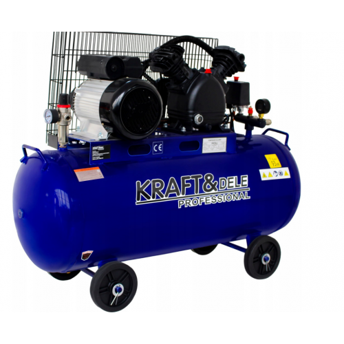 Eļļas kompresors, divu virzuļu, 100 l, 2800 W, 220/230 V, 8 bāri. no Kraft&Dele (KD4058)