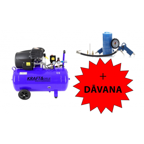 Eļļas kompresors 100l, 2 virzuļi, 3 kW no Kraft&Dele (KD4065)