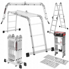 Alumīnija kāpnes ar platformu 4x3 / 346 cm no Kraft&Dele  (KD4070)
