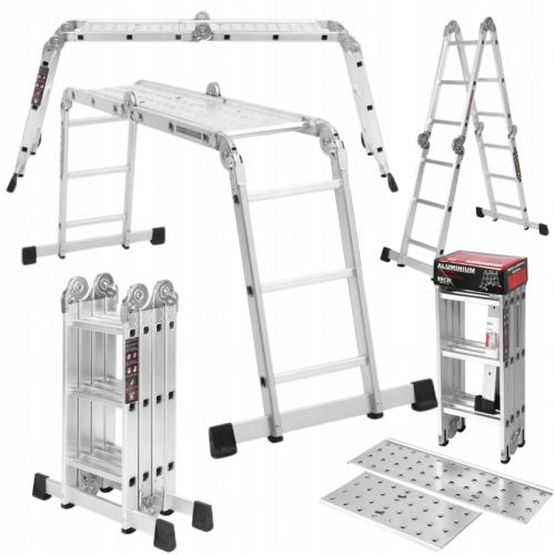 Alumīnija kāpnes ar platformu 4x3 / 346 cm no Kraft&Dele  (KD4070)