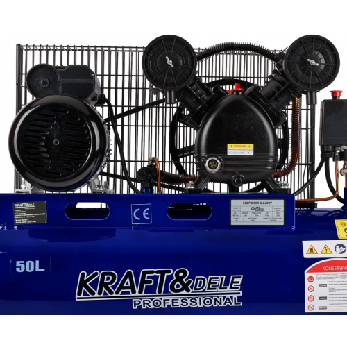 Eļļas kompresors 50L 480L/min 2.8kW 230V 2 virzuļi vienfāzes no Kraft&dele (KD4075)