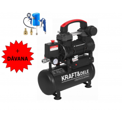 Безмасляный компрессор 9л 8бар + эл. возд. пистолет Kraft&Dele (KD4080)