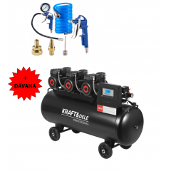 Bezeļļas kompresors 200 l, 3 × 2200 W + separators + manometrs + glicerīns (KD4084)