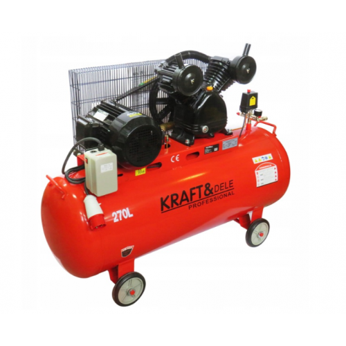 Eļļas kompresors 270L 400V 2 virzuļi 820 l/min 5,5 KW 7,5 ZS Kraft&dele (KD409)