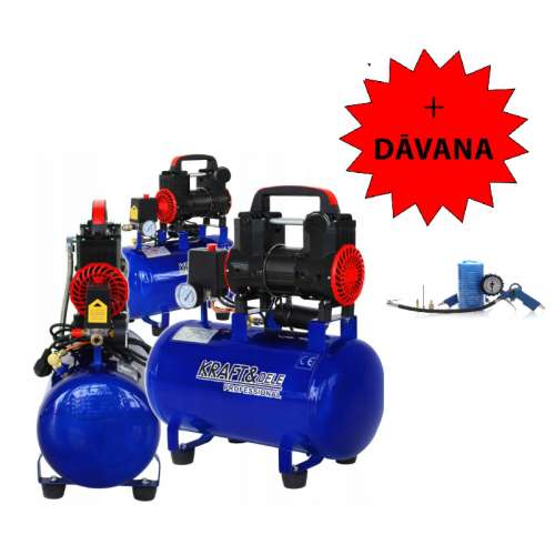 Bez eļļas gaisa kompresors 30L 230V 1500W 285l/min SILENT (KD4091)