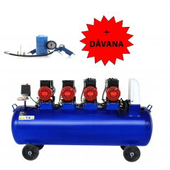 Bezeļļas gaisa kompresors 120 l, 4 virzuļi, 7 kW, 910 l/min + digitāla gaisa pistole Kraft&dele (KD4095)