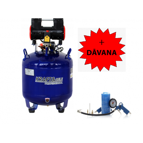 Безмасляный компрессор,  50 л, 1500 Вт, 2850 об/мин, 145 л/мин, от Kraftdele (KD4096)