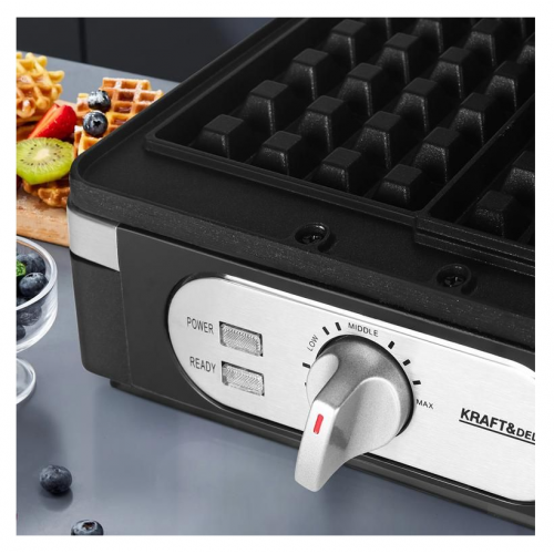 Vafeļu pagatavotājs/panna 2000 W lielām vafelēm no Kraft&Dele (KD4100)