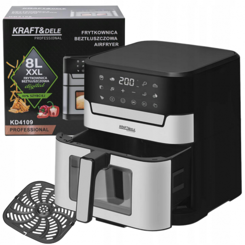 Bezeļļas fritieris ar displeju 2200W , 8L no Kraft&Dele (KD4109)