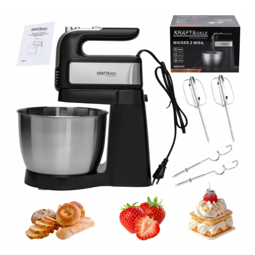 Virtuves rokas mikseris ar bļoda 1000W 4,5L no KraftDele (KD4141)