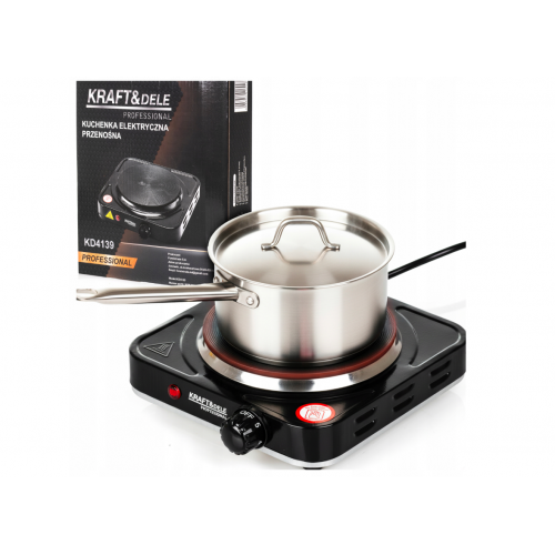 Elektriskā plīts 230V viens deglis 1500W pārnēsājama no Kraft&Dele (KD4165)