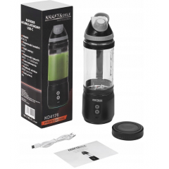 Pārnēsājams bezvadu uzlādējams blenderis, melns, USB-C, 700 ml, 2 x 2500 mAh KRAFT&DELE (KD4176)