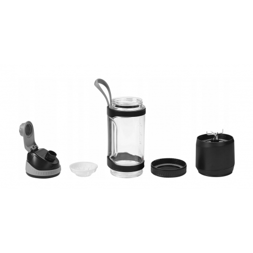 Pārnēsājams bezvadu uzlādējams blenderis, melns, USB-C, 700 ml, 2 x 2500 mAh KRAFT&DELE (KD4176)