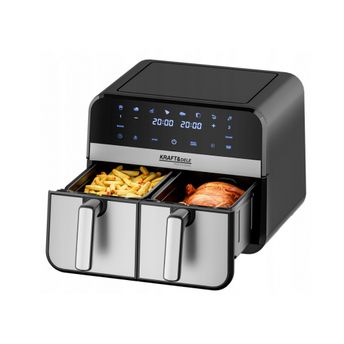 Безмасленная фритюрница с дисплеем 9 Л 2500 Вт две камеры (KD4180)