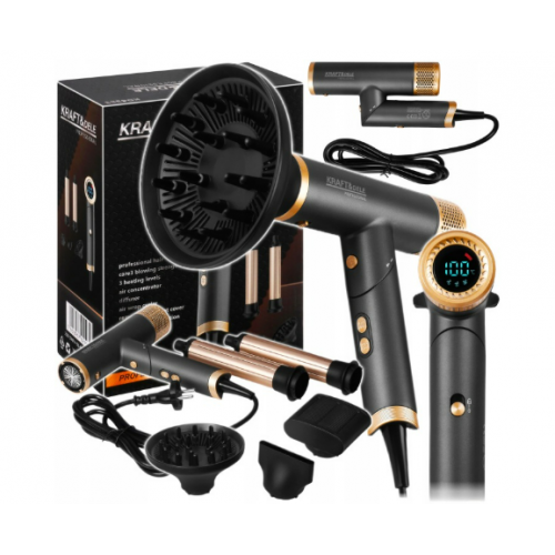Profesionāls matu fēns + loku veidošanas gali 2200W NO Kraft&dele (KD4383)